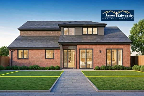Home extension focusing on boundary line East Grinstead